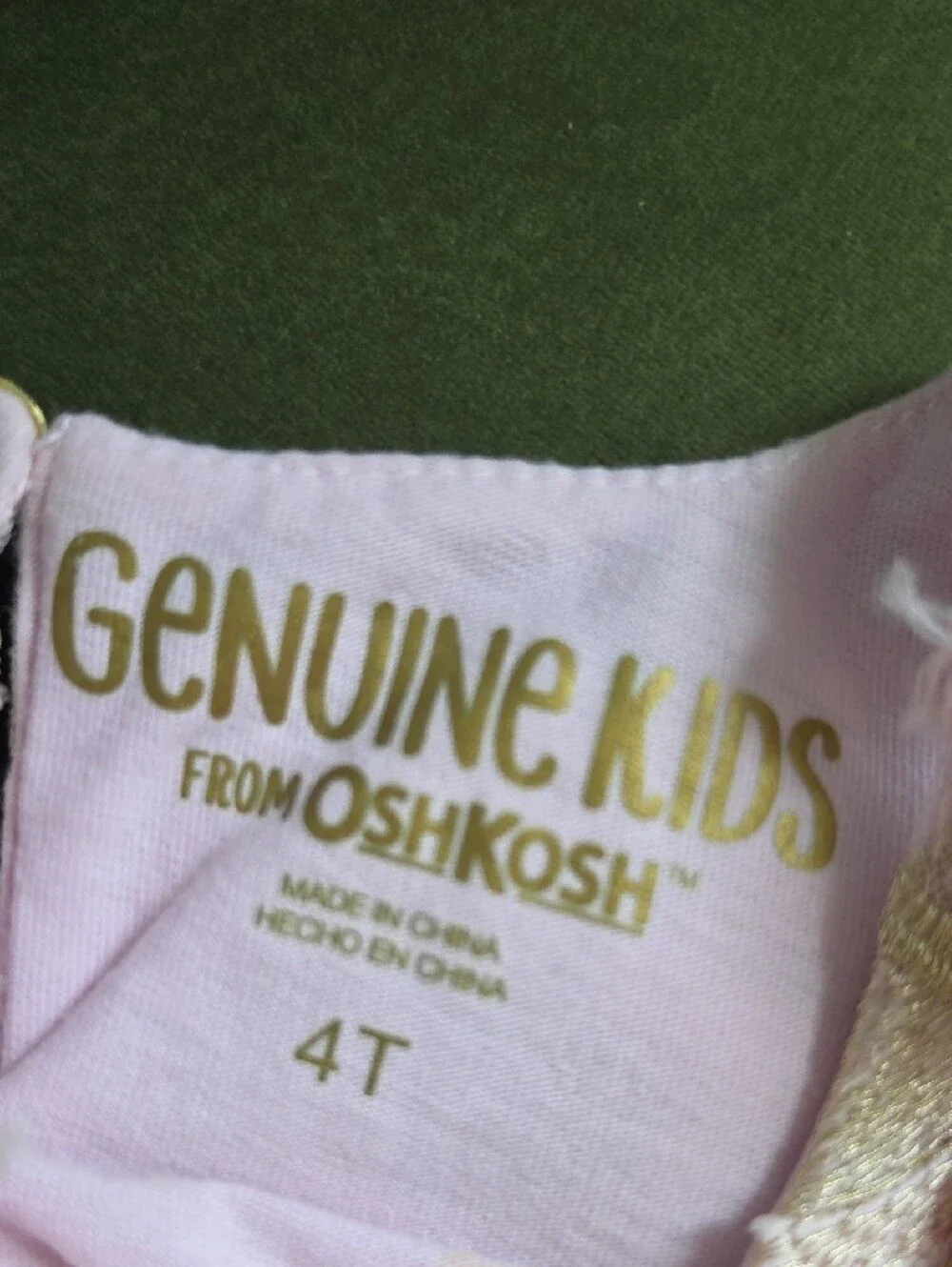 OshKosh B'gosh Light Pink And Gold Moto Jacket and Fringe Dress Set